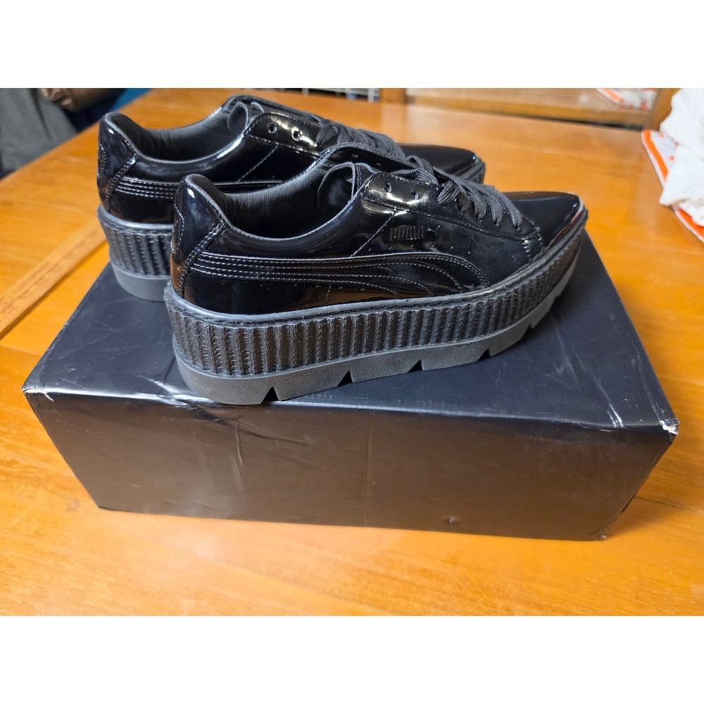Fenty Puma by Rihanna Pointy Creeper Black Patent Leather Platforms New/ Box Sz8